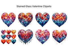 Stained Glass Valentine Clipart - CraftNest