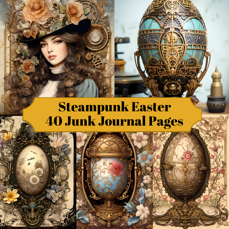 Steampunk Easter Junk Journal Pages - CraftNest