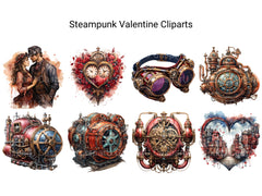 Steampunk Valentine Clipart - CraftNest