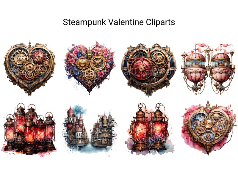 Steampunk Valentine Clipart - CraftNest