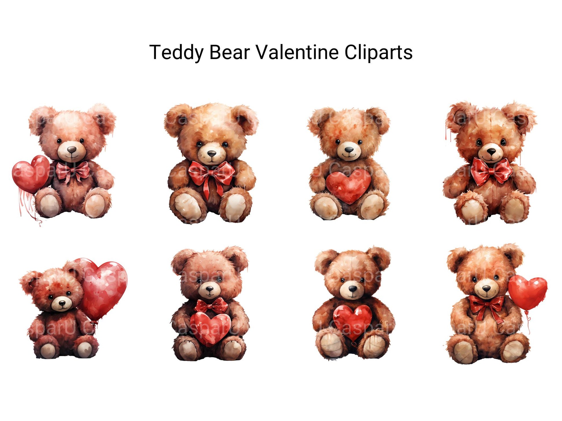 Teddy Bear Valentine Clipart - CraftNest