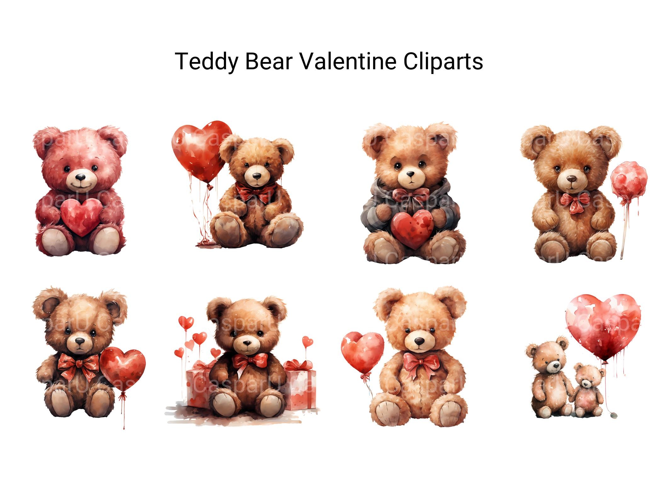 Teddy Bear Valentine Clipart - CraftNest