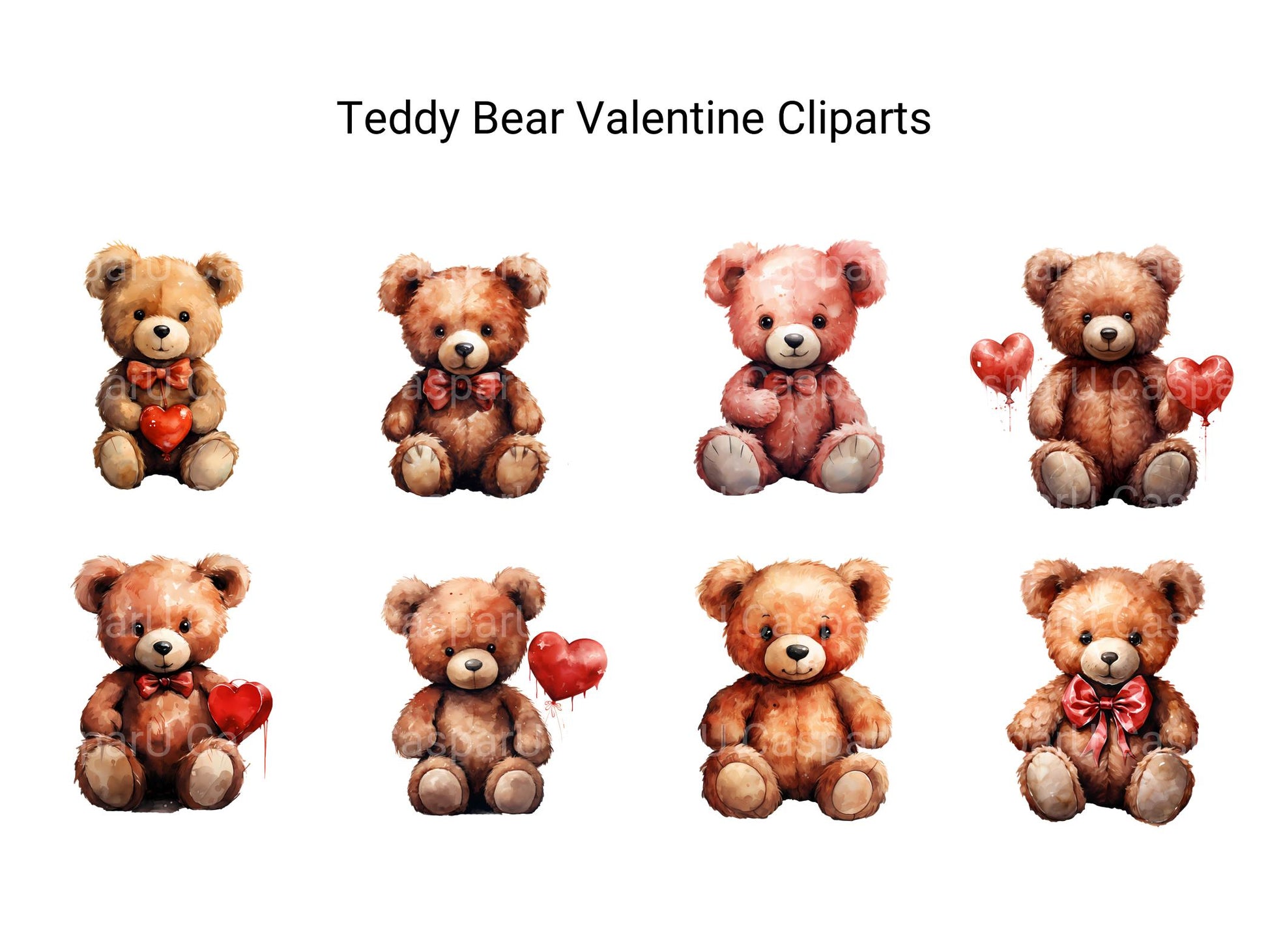 Teddy Bear Valentine Clipart - CraftNest