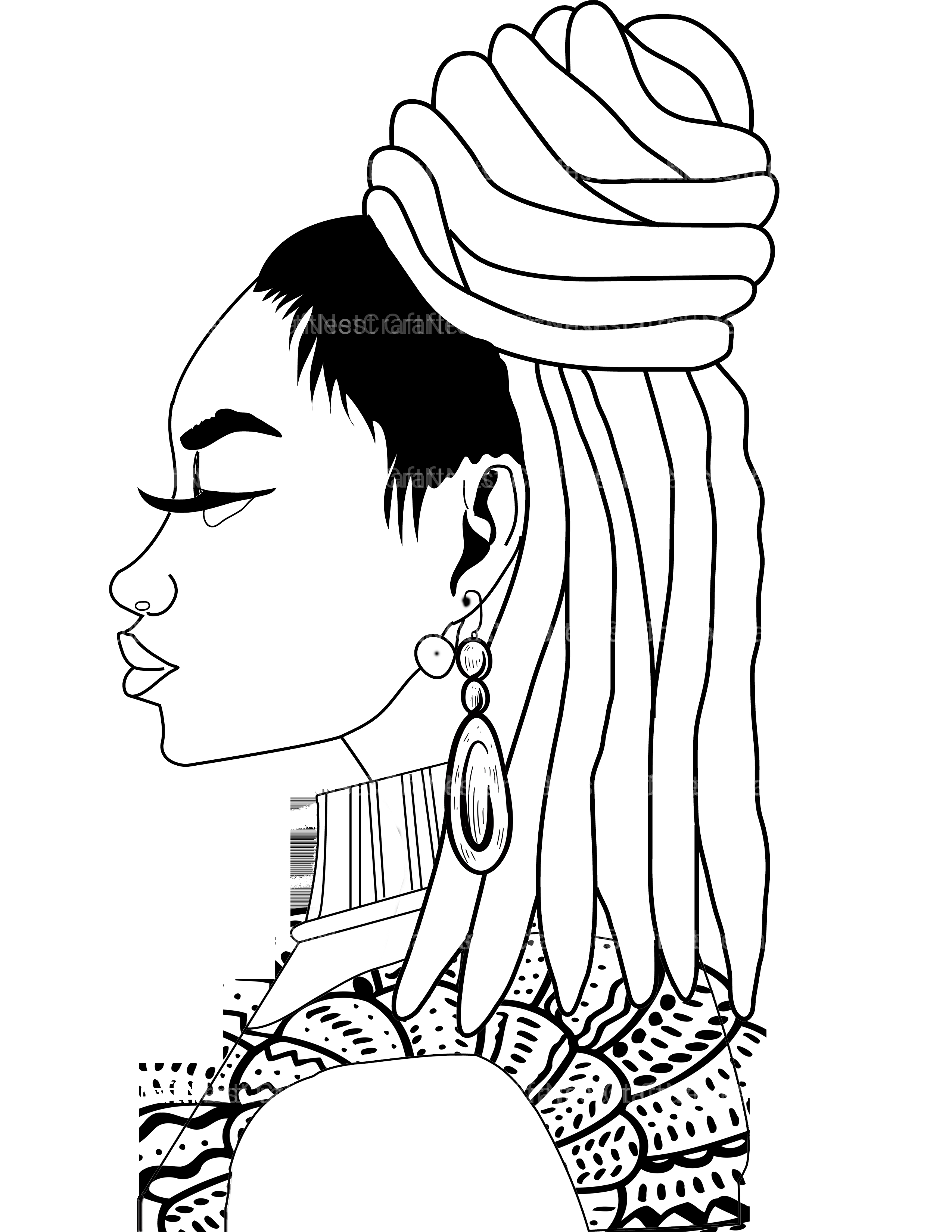 African American Women Coloring Book - CraftNest - Digital Crafting and Art