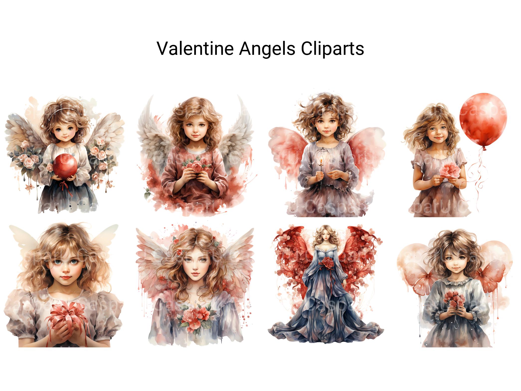 Valentine Angels Clipart - CraftNest