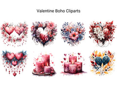 Valentine Boho Clipart - CraftNest