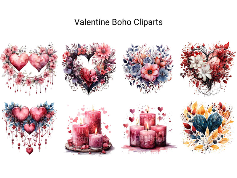 Valentine Boho Clipart - CraftNest