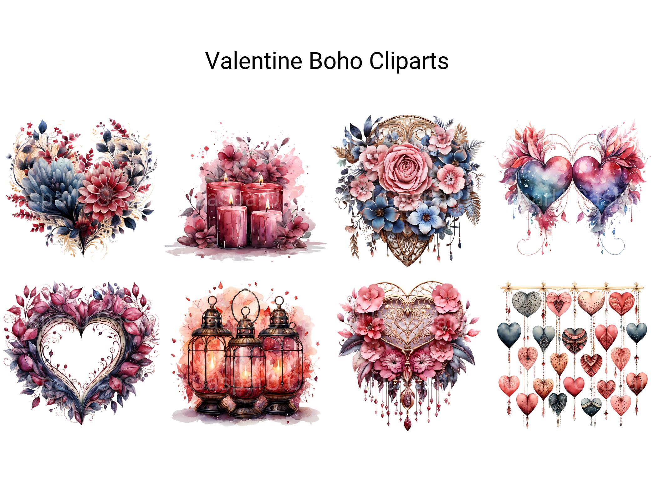 Valentine Boho Clipart - CraftNest