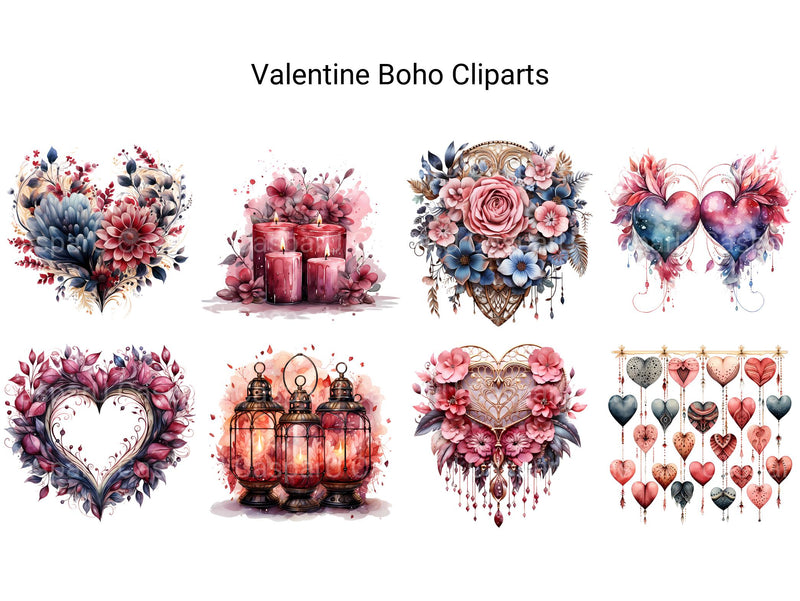 Valentine Boho Clipart - CraftNest