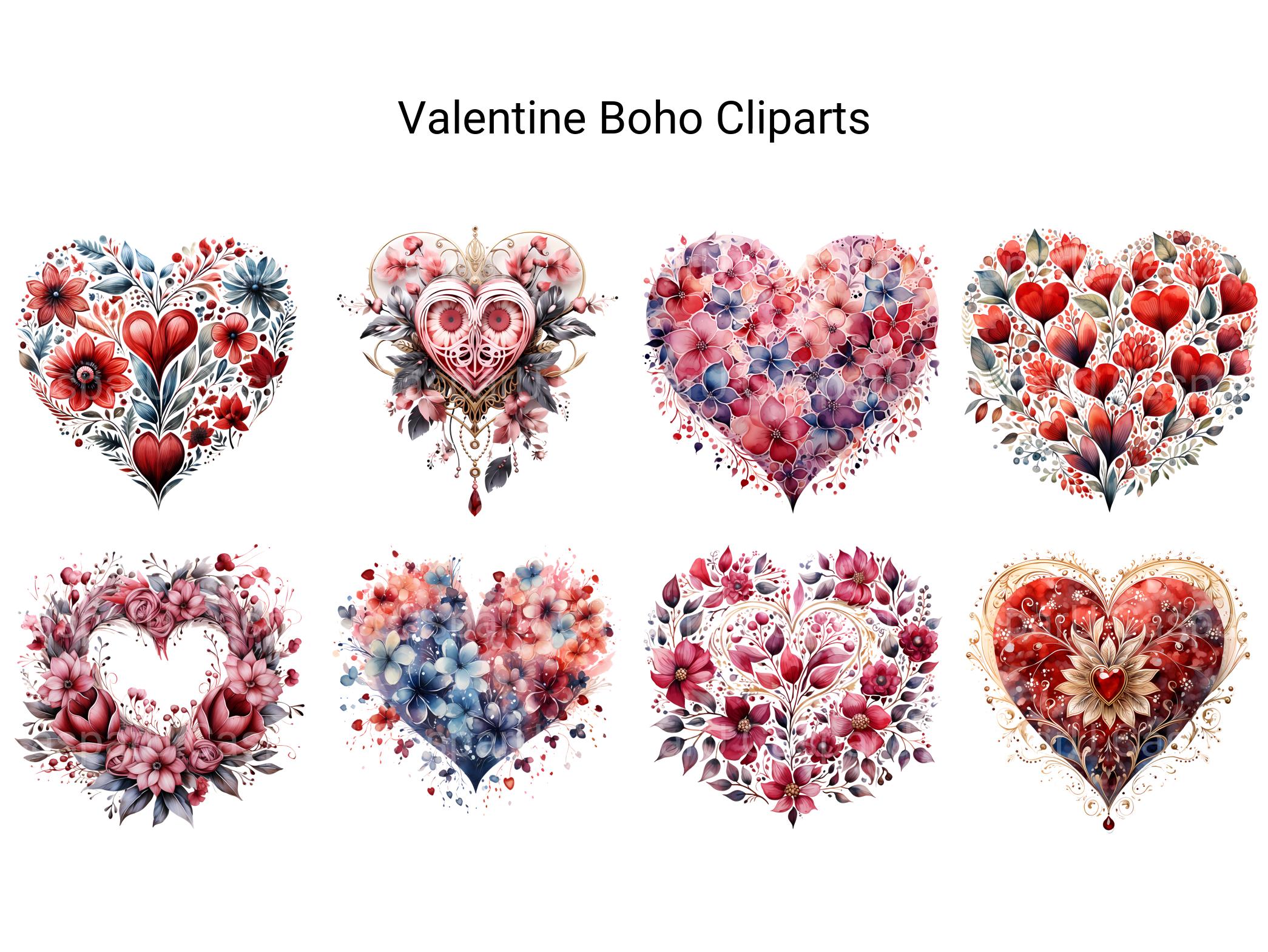 Valentine Boho Clipart - CraftNest