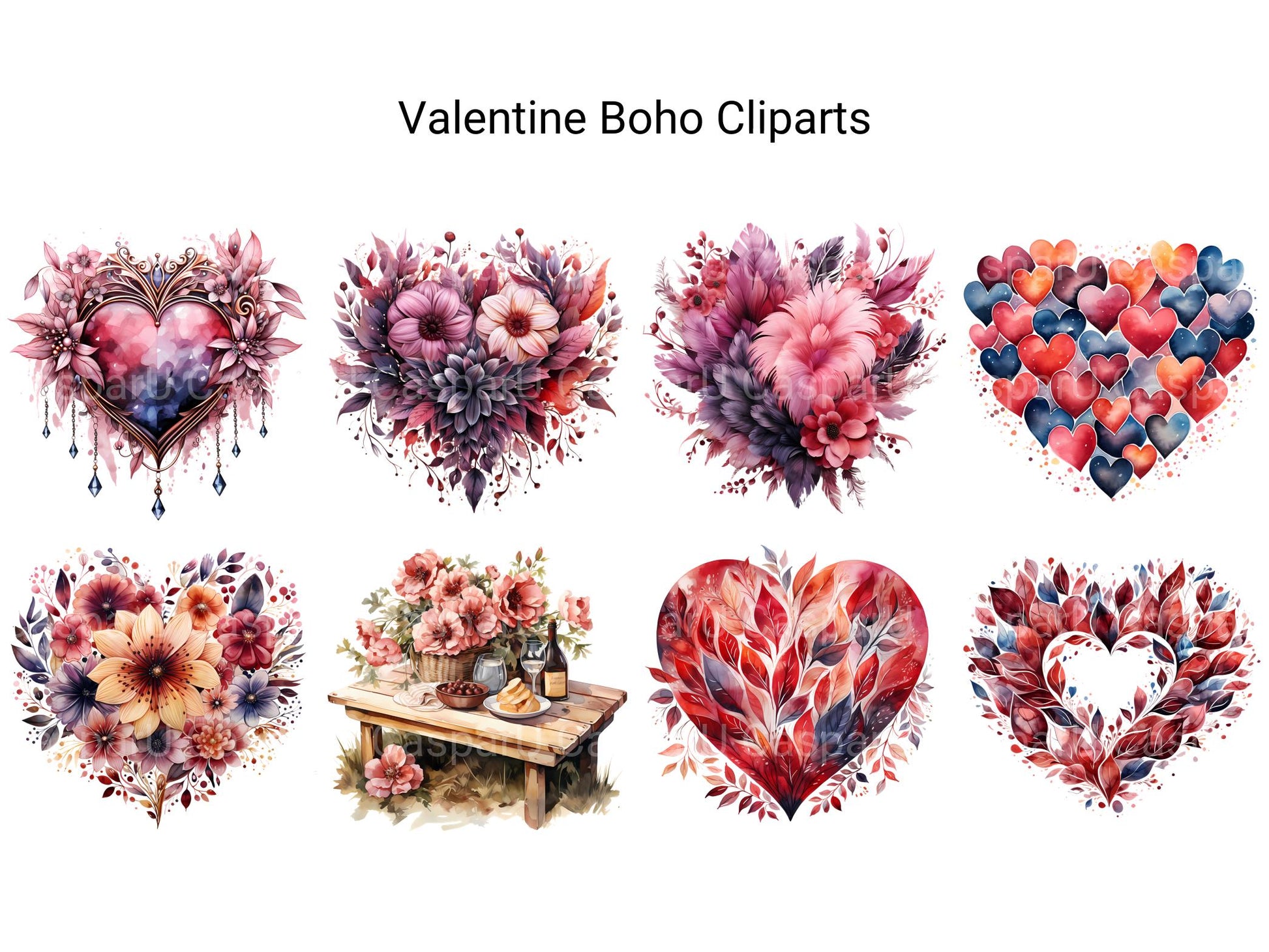 Valentine Boho Clipart - CraftNest