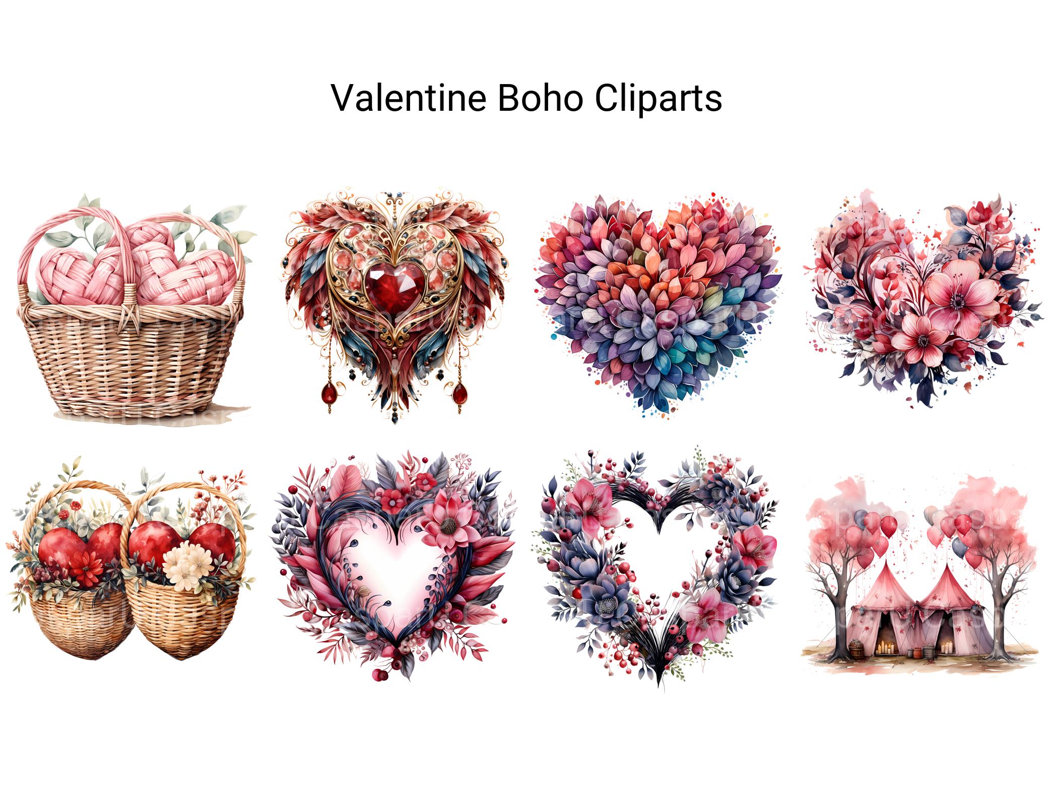 Valentine Boho Clipart - CraftNest