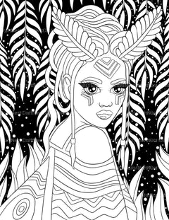 Midnight African Girl Coloring Book - CraftNest - Digital Crafting and Art