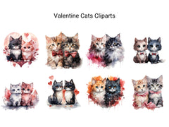 Valentine Cats Clipart - CraftNest