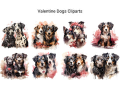 Valentine Dogs Clipart - CraftNest