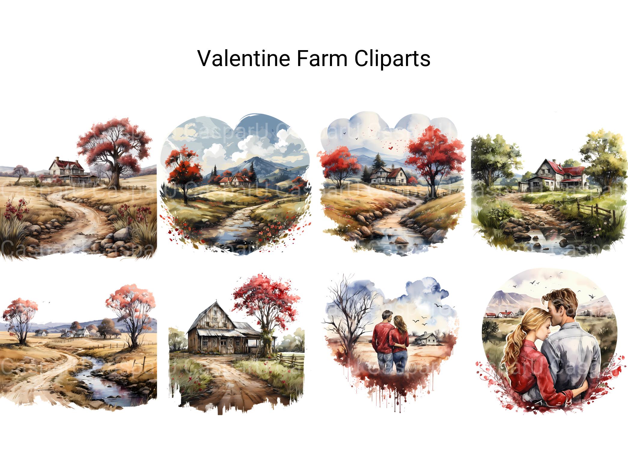 Valentine Farm Clipart - CraftNest