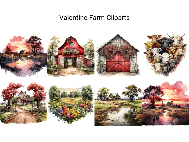 Valentine Farm Clipart - CraftNest