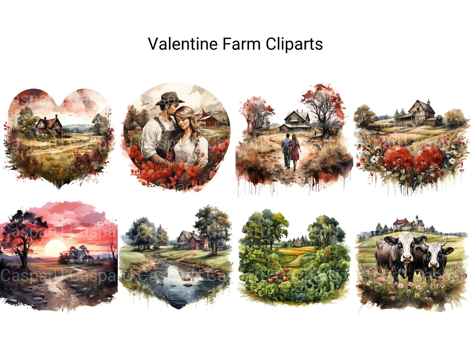 Valentine Farm Clipart - CraftNest