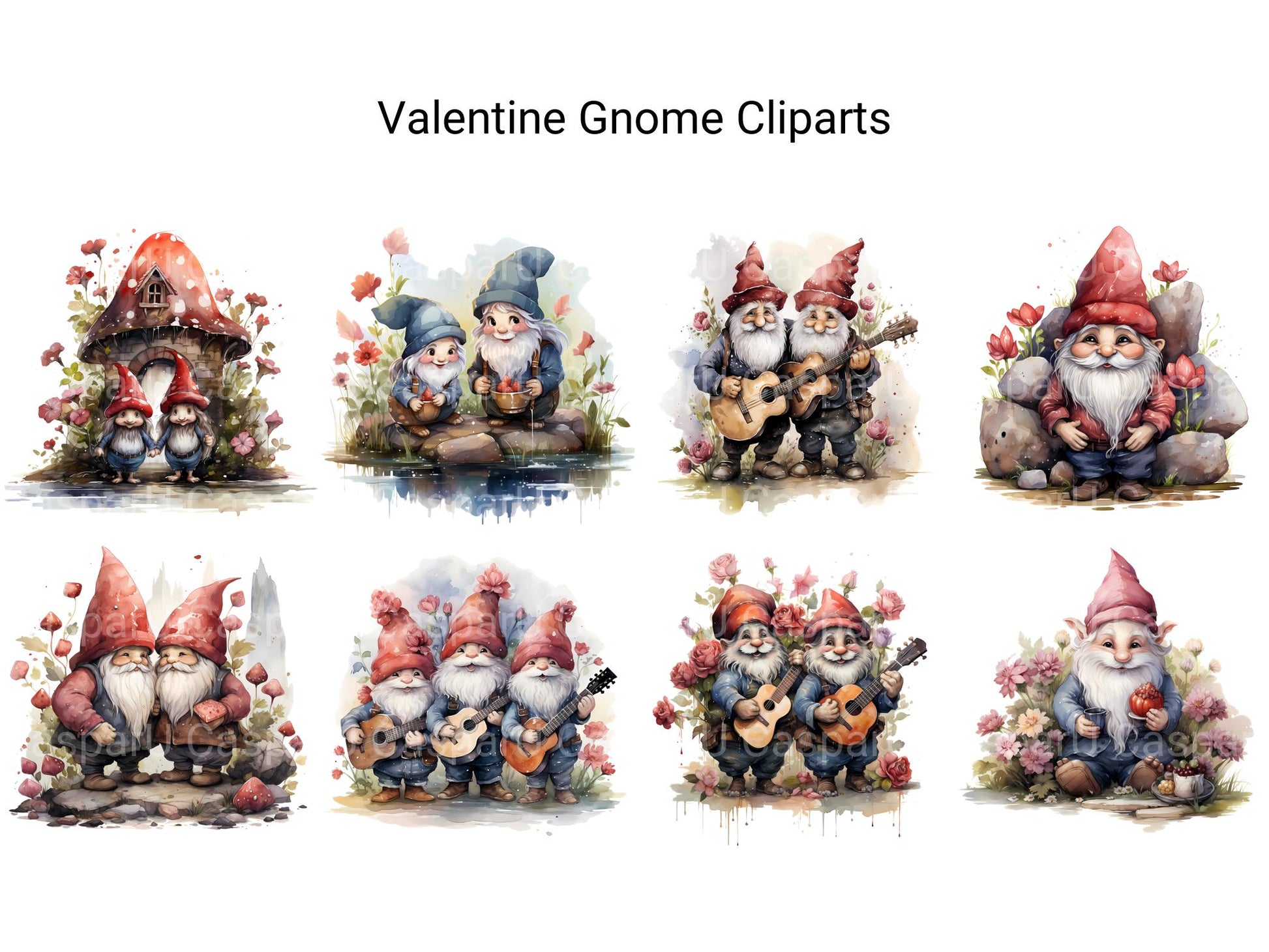 Valentine Gnome Clipart - CraftNest