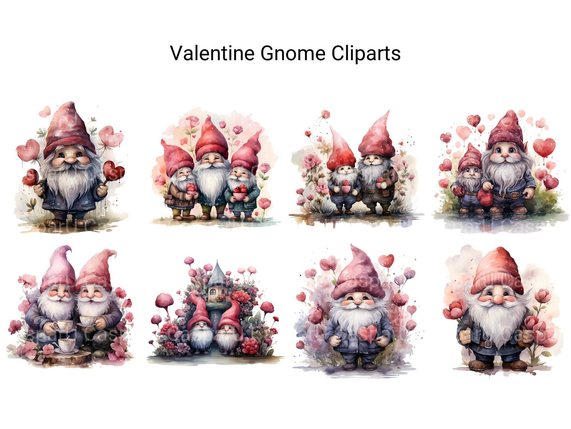 Valentine Gnome Clipart - CraftNest