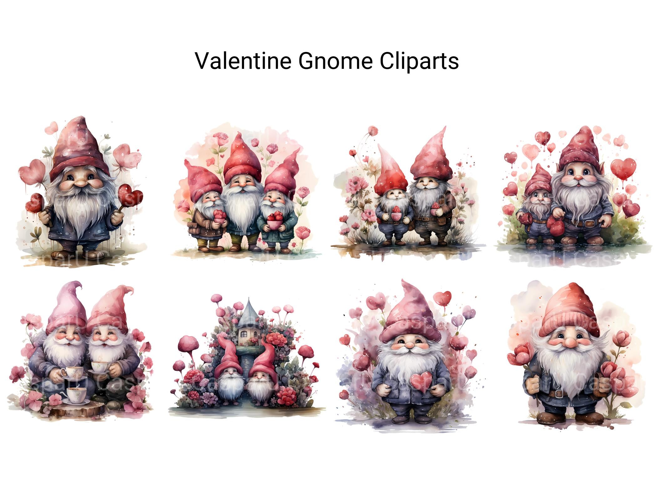 Valentine Gnome Clipart - CraftNest