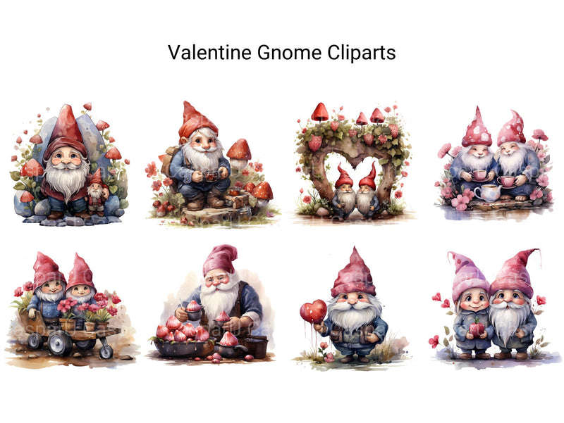 Valentine Gnome Clipart - CraftNest