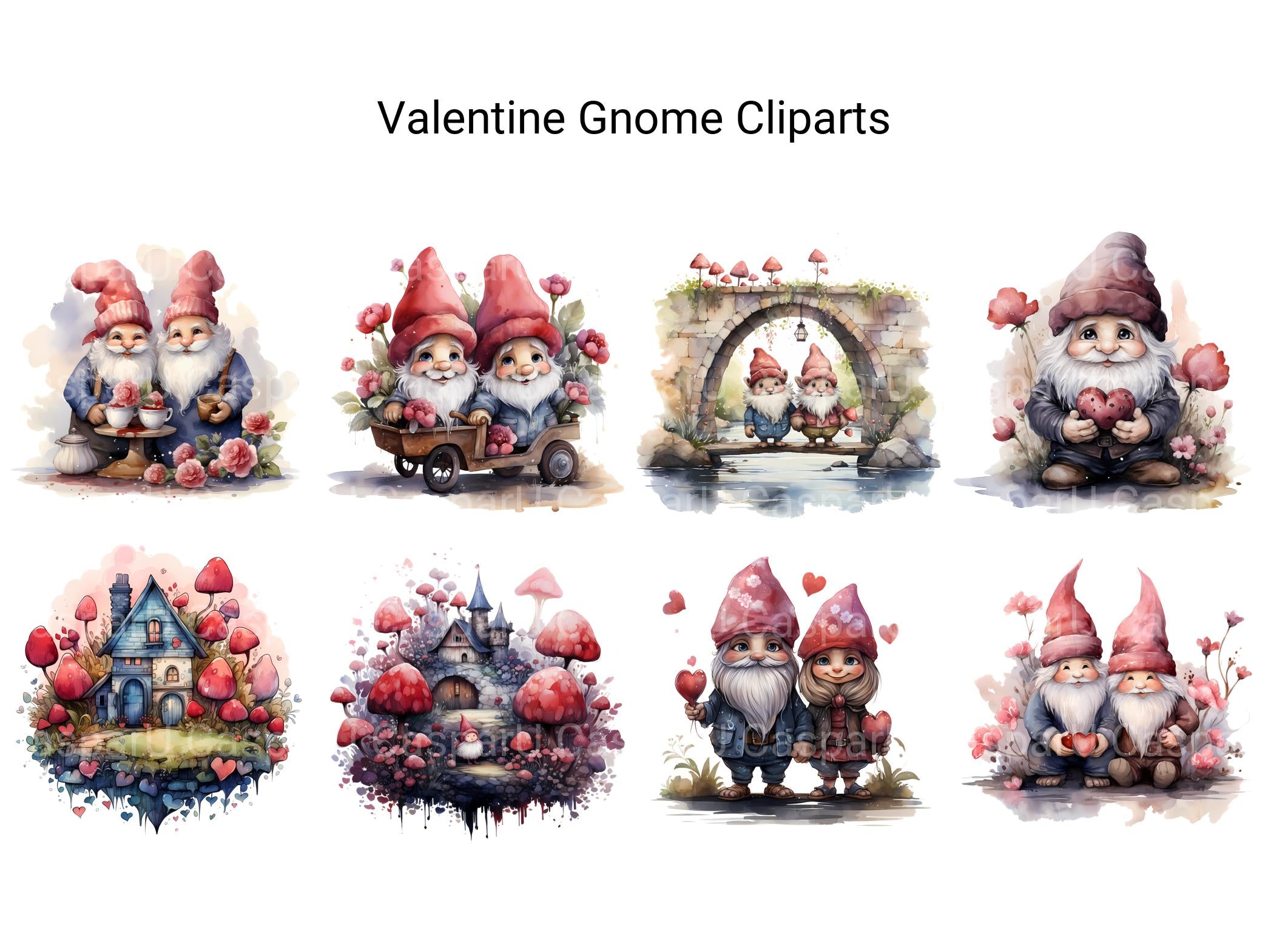 Valentine Gnome Clipart - CraftNest