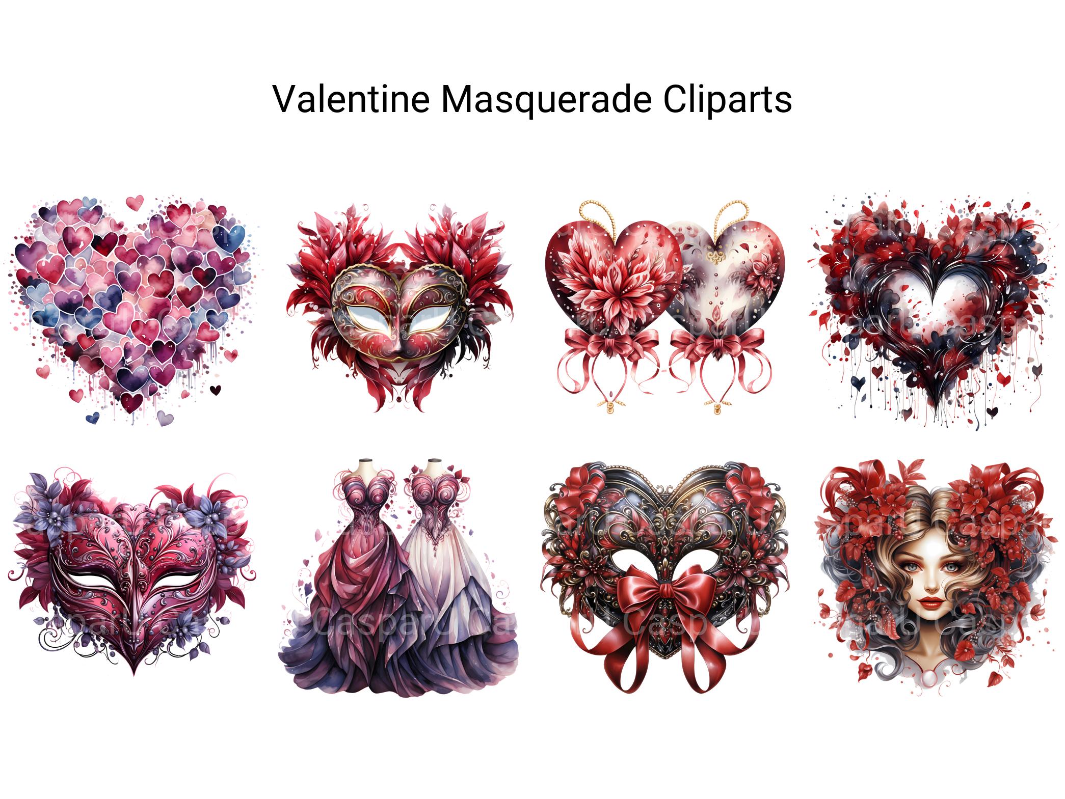 Valentine Masquerade Clipart - CraftNest