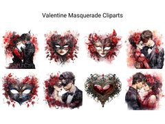 Valentine Masquerade Clipart - CraftNest