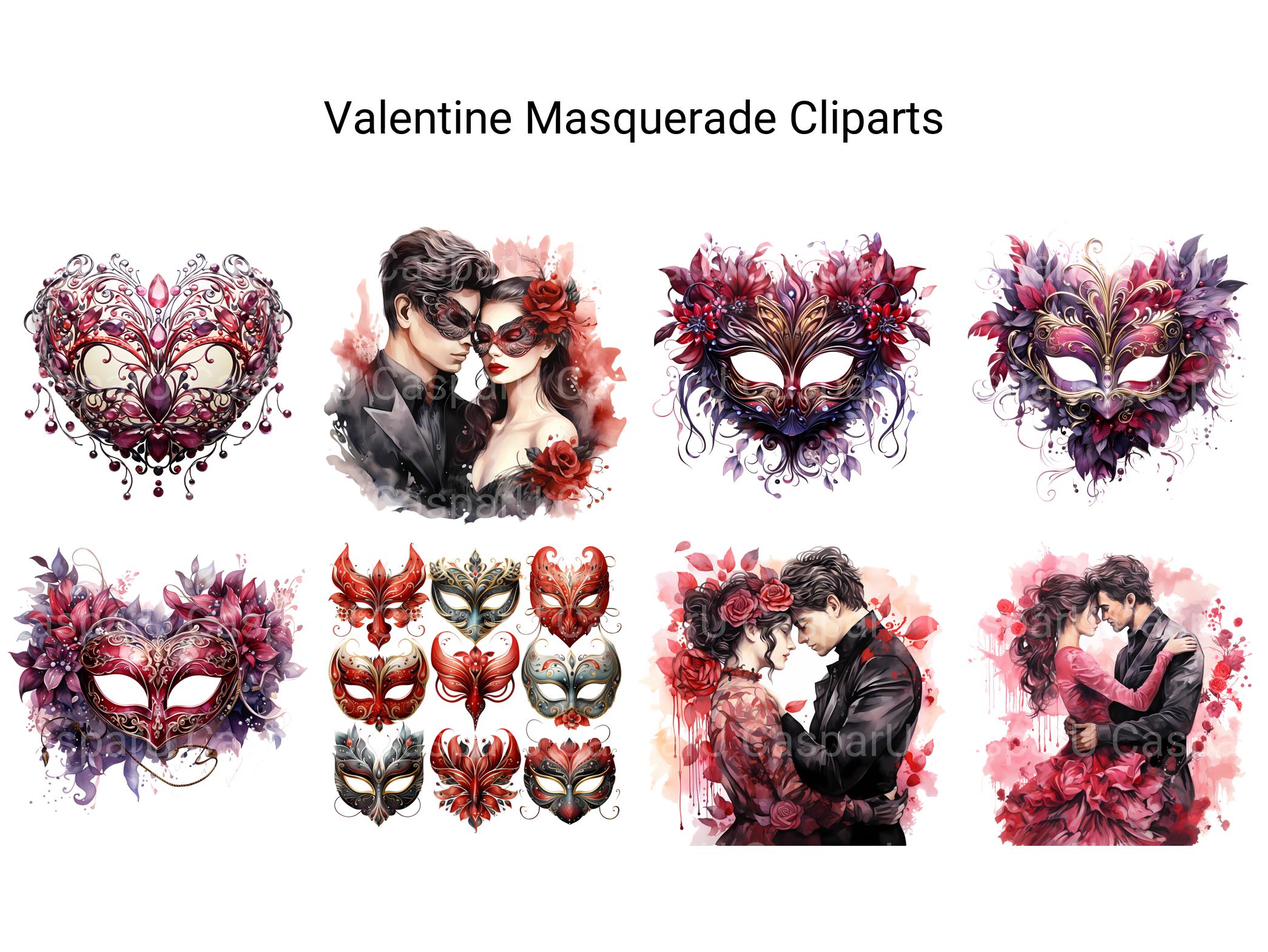 Valentine Masquerade Clipart - CraftNest