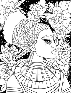 Midnight African Girl Coloring Book - CraftNest - Digital Crafting and Art