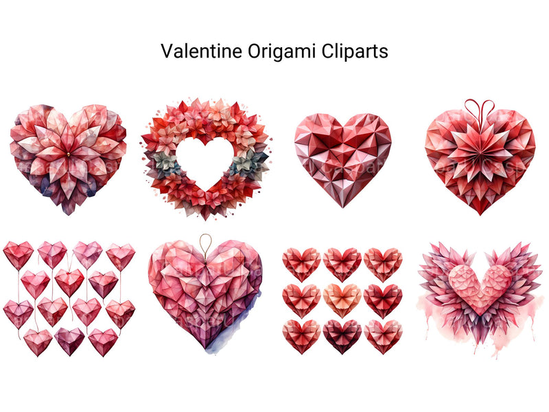 Valentine Origami Clipart - CraftNest