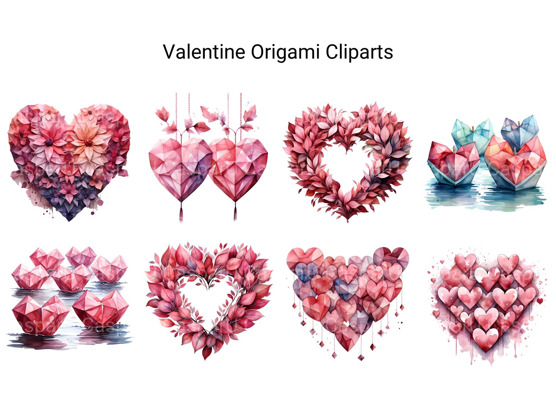 Valentine Origami Clipart - CraftNest