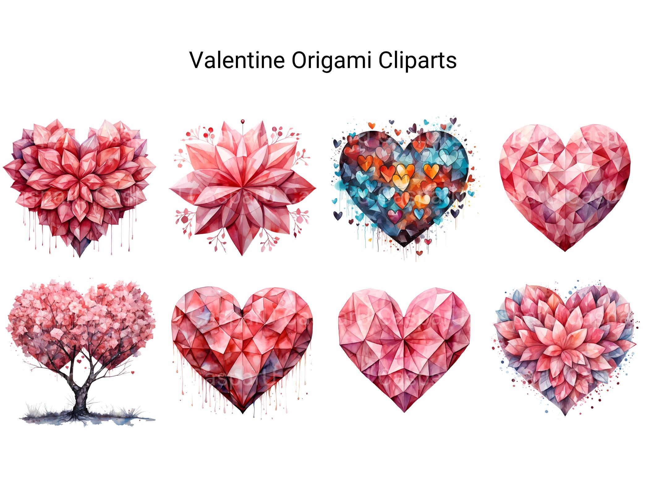 Valentine Origami Clipart - CraftNest