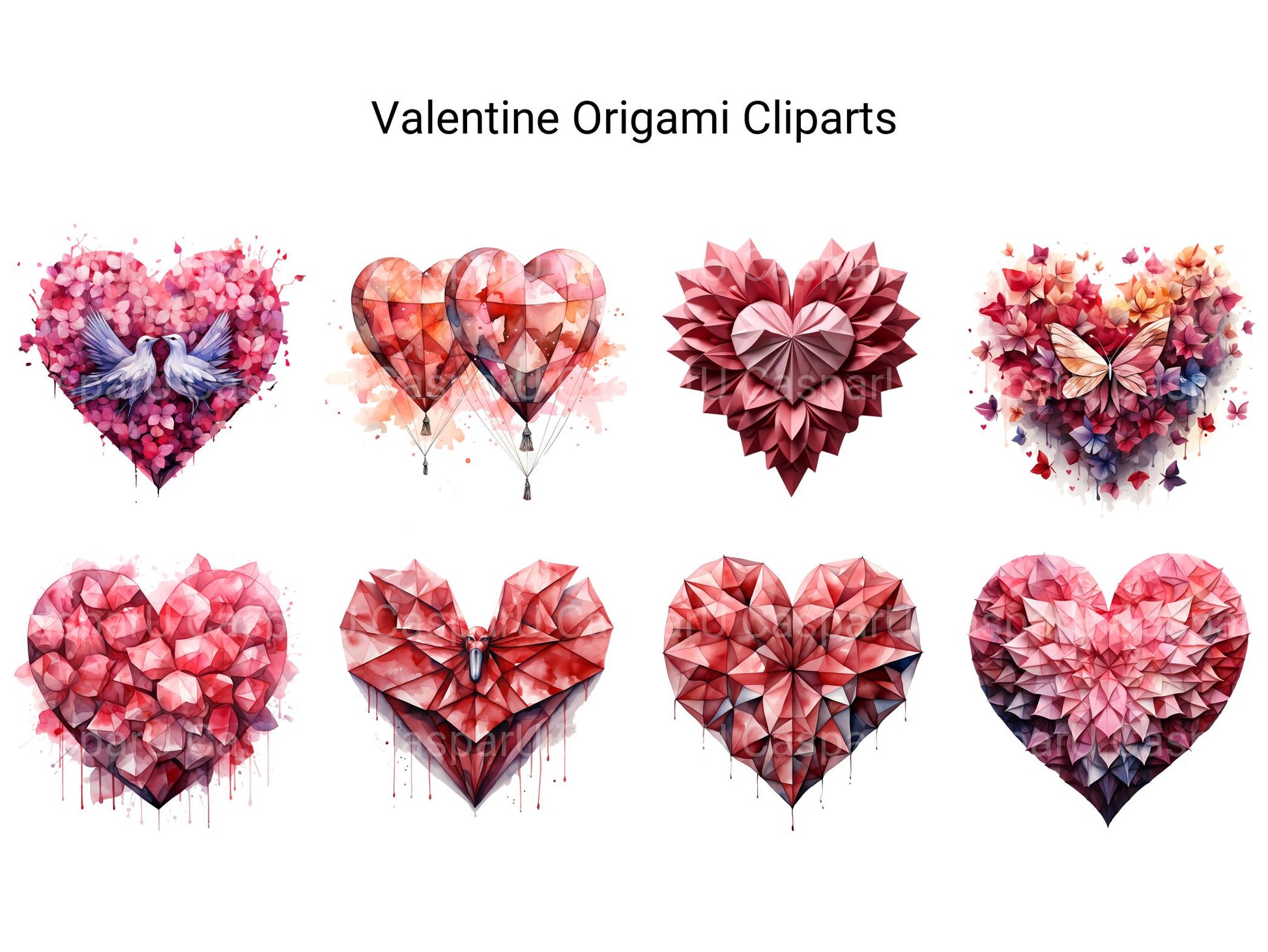 Valentine Origami Clipart - CraftNest