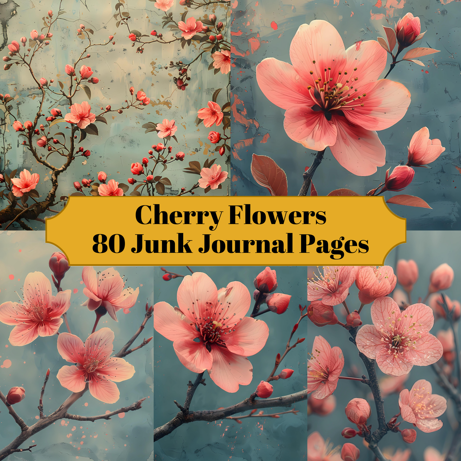 Cherry Flowers Junk Journal Pages - CraftNest