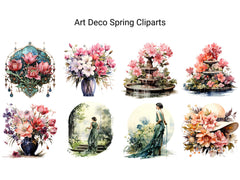 Art Deco Spring Clipart - CraftNest