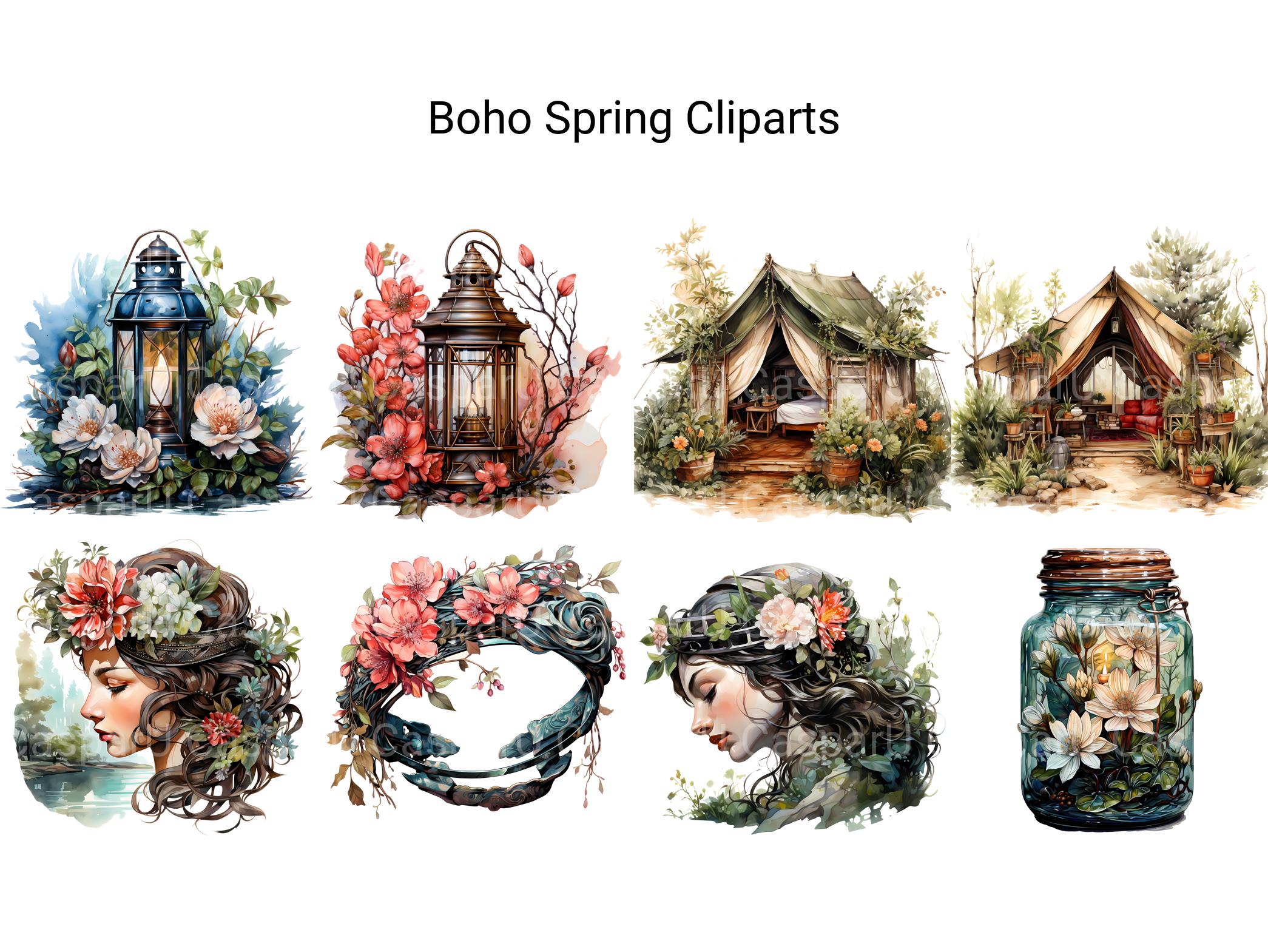 Boho Spring Clipart - CraftNest