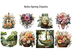 Boho Spring Clipart - CraftNest