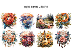 Boho Spring Clipart - CraftNest