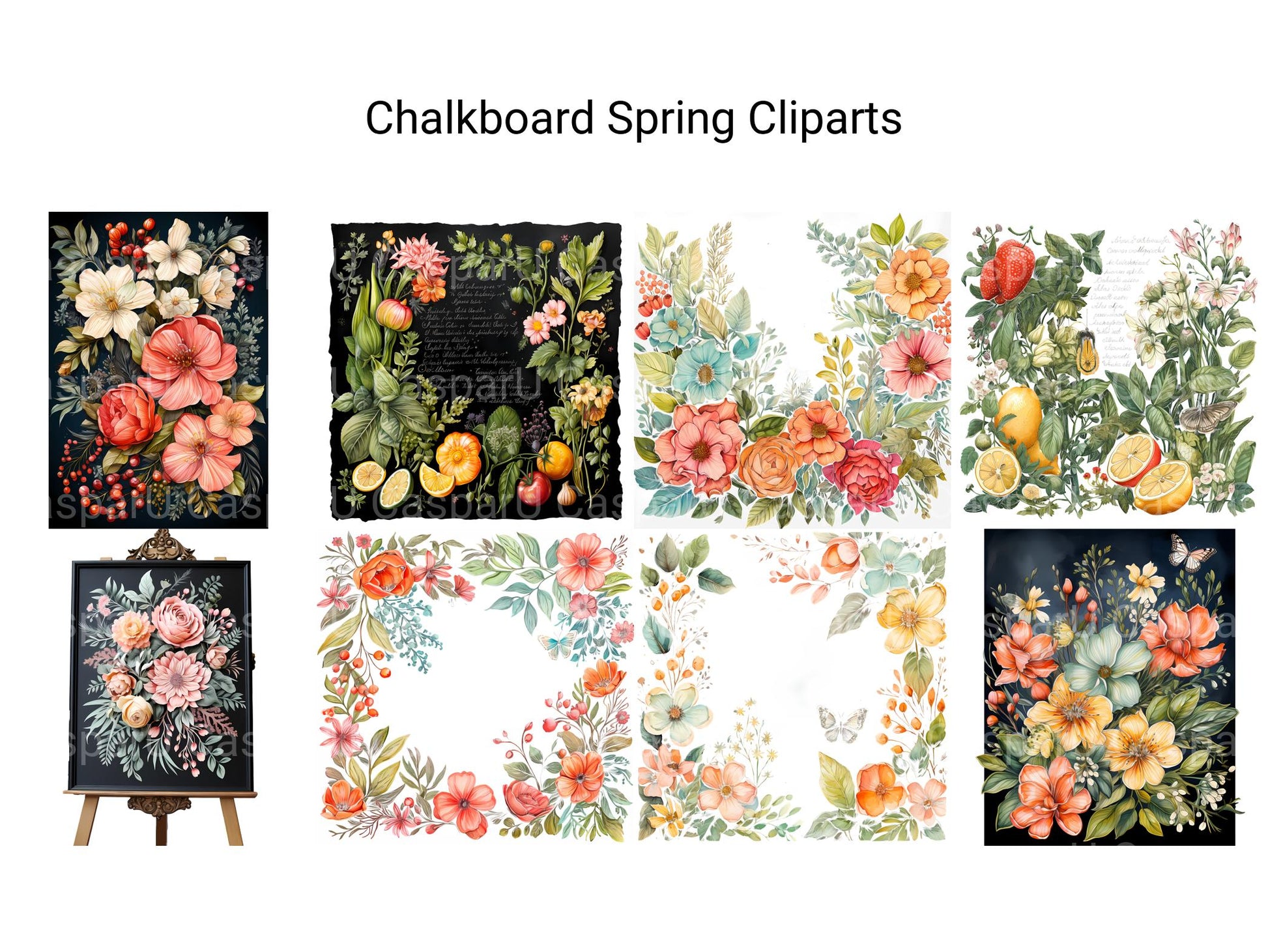 Chalkboard Spring Clipart - CraftNest