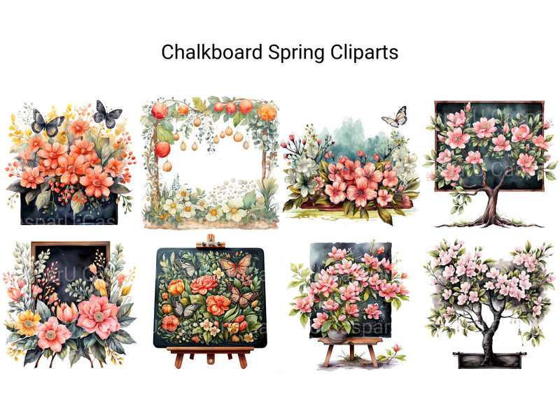 Chalkboard Spring Clipart - CraftNest