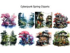 Cyberpunk Spring Clipart - CraftNest