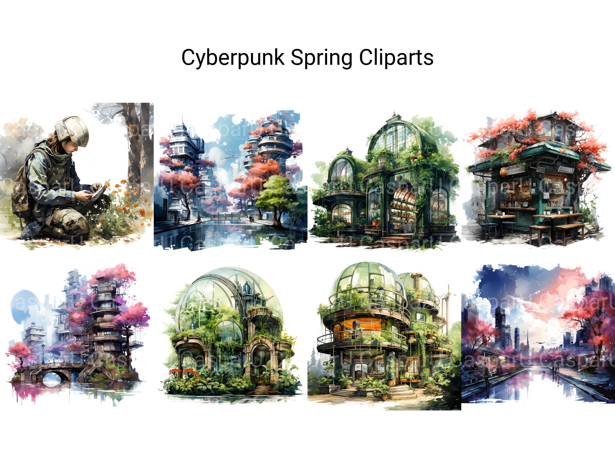 Cyberpunk Spring Clipart - CraftNest