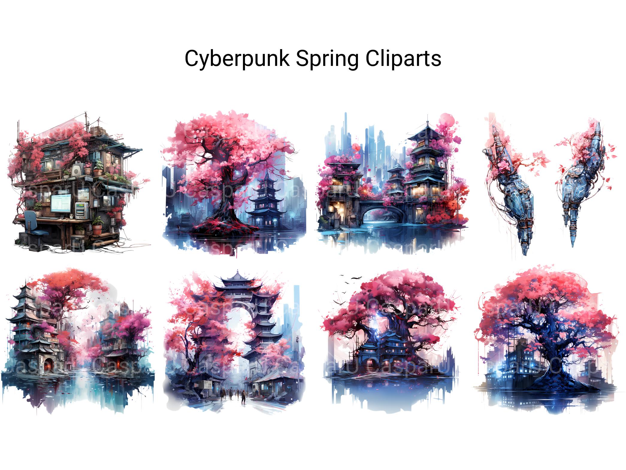 Cyberpunk Spring Clipart - CraftNest