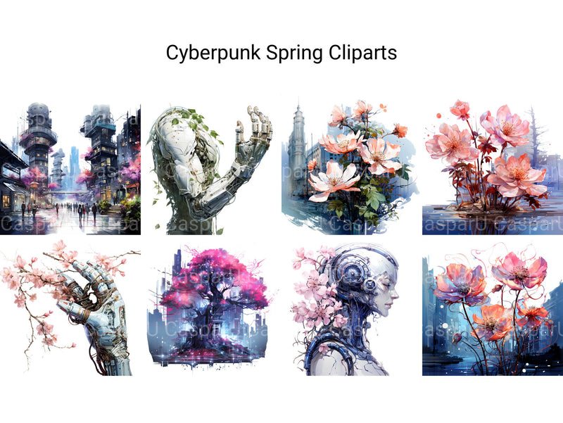 Cyberpunk Spring Clipart - CraftNest