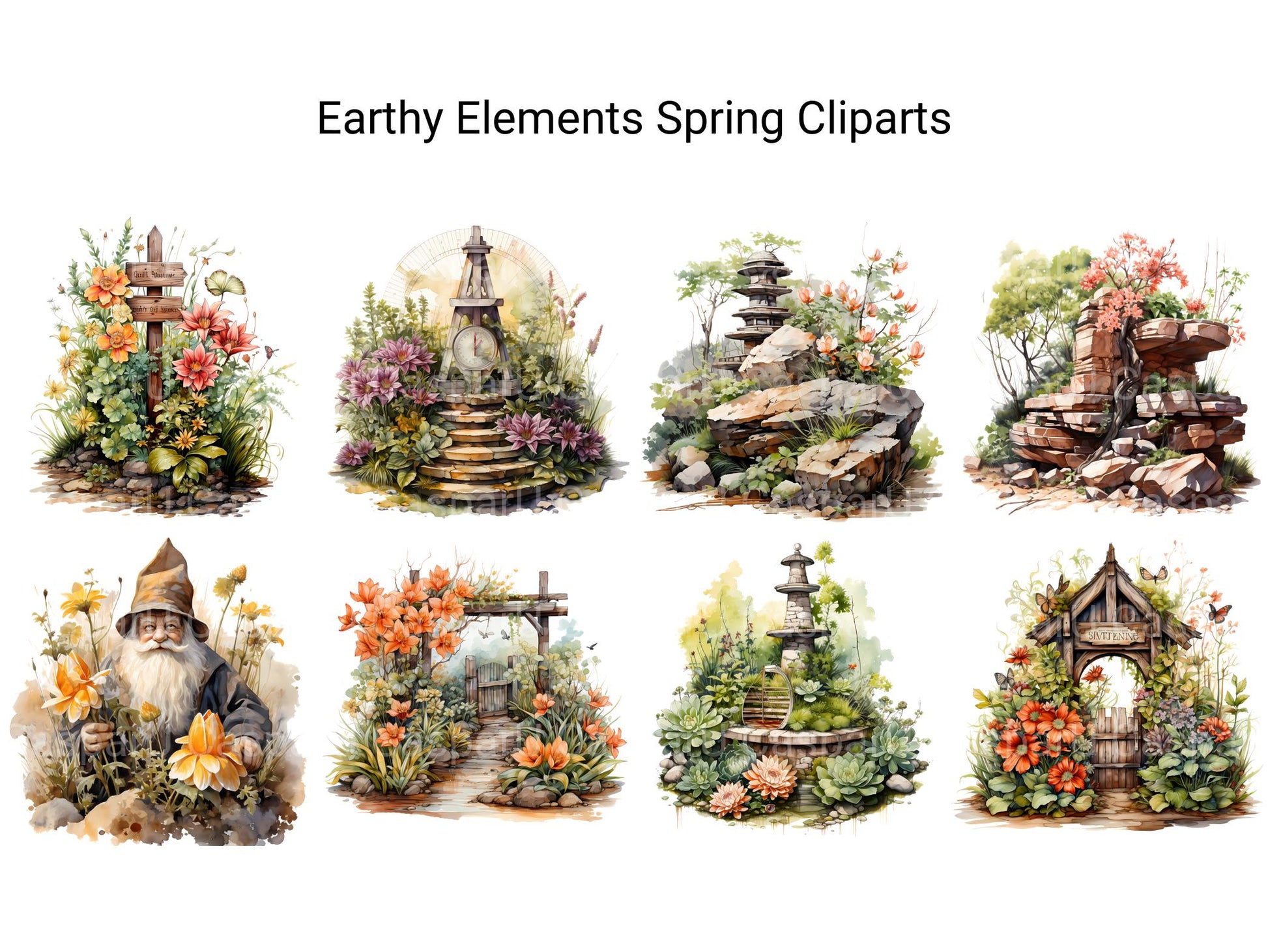 Earthy Elements Spring Clipart - CraftNest