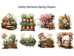 Earthy Elements Spring Clipart - CraftNest