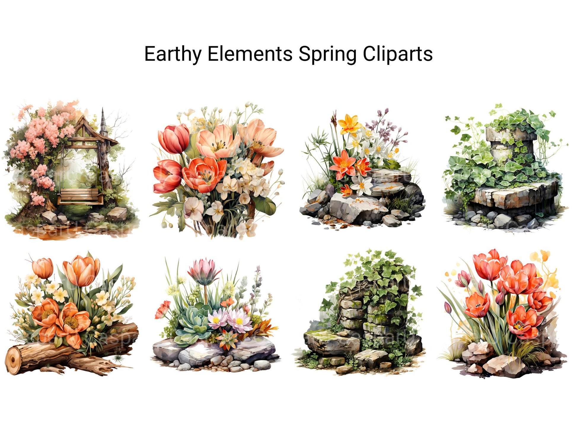 Earthy Elements Spring Clipart - CraftNest