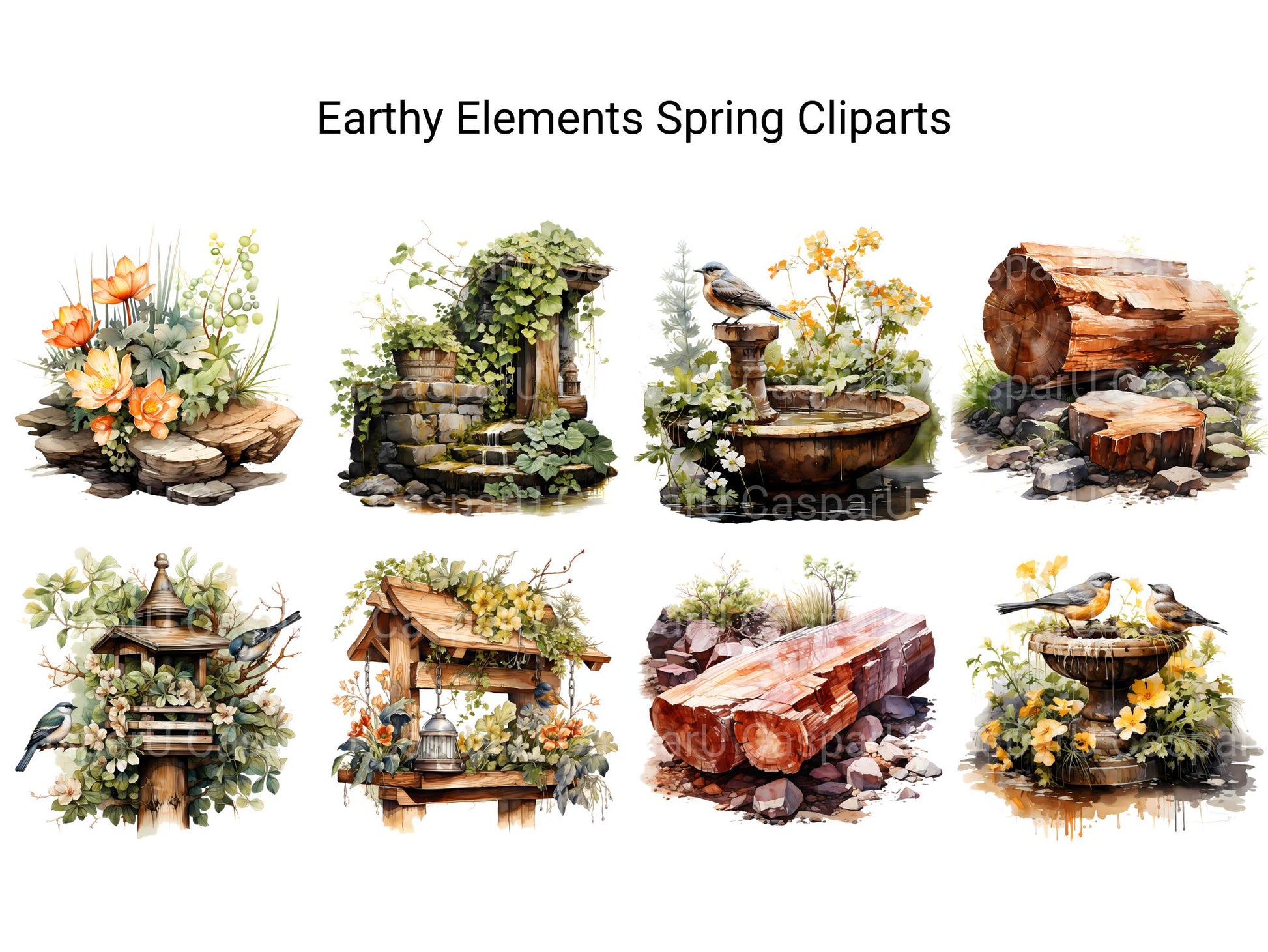 Earthy Elements Spring Clipart - CraftNest